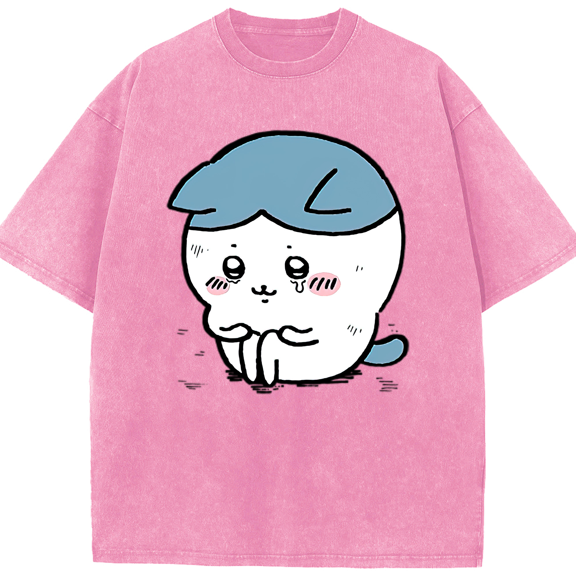 （画像用） ちいかわ ハチワレ Chii-kawa hachiware 綿100% ヴィンテージ風 半袖Tシャツ（フロントプリント）
